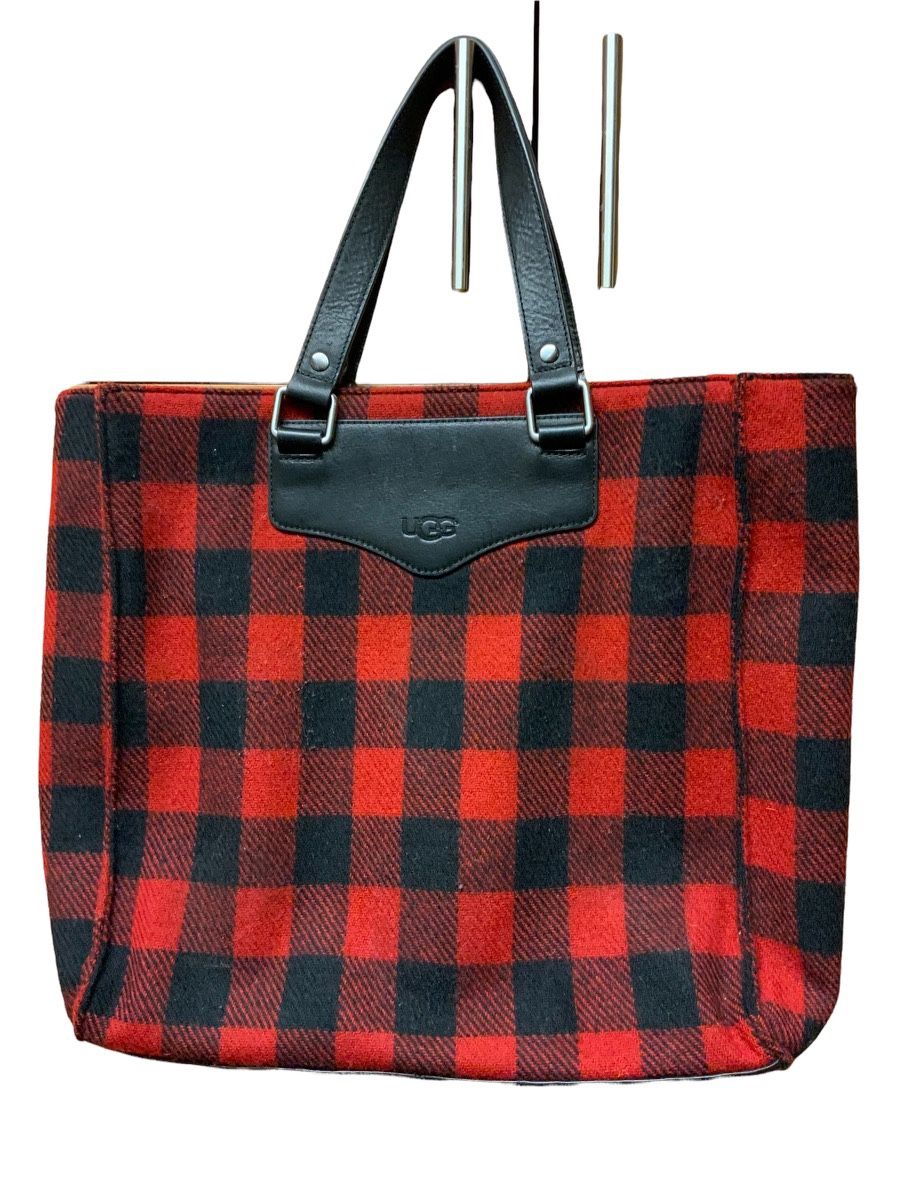 UGG BUFFALO CHECKER RED AND BLACK TOTE