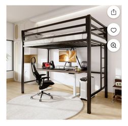 Black Heavy Duty Twin Size Metal Loft Bed