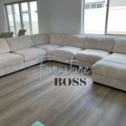 Beige Sectional Sofa - Extra Large Sectional With Over Sized Seating