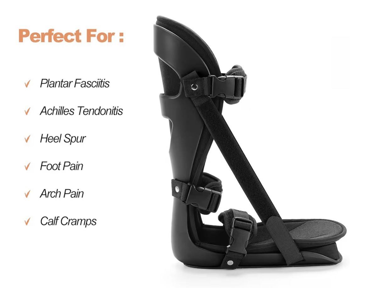 Plantar Fasciitis Night Splint - Womens Size 10-12 / Men’s Size 8-10 | Adjustable Foot Brace for Pain Relief, Achilles Tendonitis Night Splint