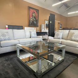 Beige Sofa & Loveseat Set