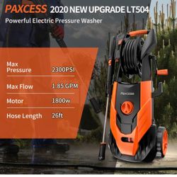  PAXCESS Powerful Electric Pressure Washer, Portable Power Washer with Spray Gun, Adjustable Nozzle, Foam Cannon, Pressure Hose, Car Washer Machine fo