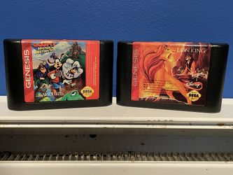 Disney Goofys Hysterical History Tour + The Lion King SegaGenesis TESTED-WORKING