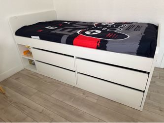 Kids platform IKEA with me bed! Twin size bed with 4 drawers