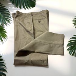 Men’s Roundtree & Yorke,Flat Front Pants,Classic Fit,40/36 Olive,New,NWT