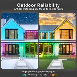 Permanent Outdoor Lights,200FT RGB Eave Light,IP67 Waterproof Smart LED with App/Remote Control