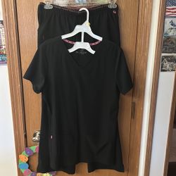 HeartSoul Black Scrub Top & Bottom Set
