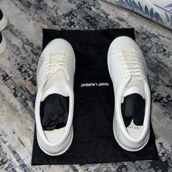 Saint Laurent Size 14 All White Sneakers NEW