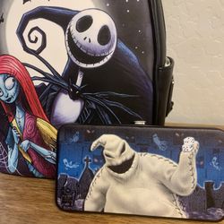 Halloween Nightmare Before Christmas Backpack And Wallet 
