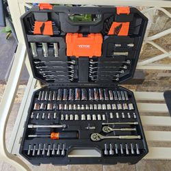 VEVOR Mechanics Tool Set and Socket Set Deep and Standard Sockets 145pc Case
