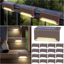 Solar Deck Lights, LED 16 Pack to Fence Post, Deck Lights, Waterproof, Powered Deck Decorations Outdoor, Solar Fence Lights,Patio, Garden, Step, Yard,