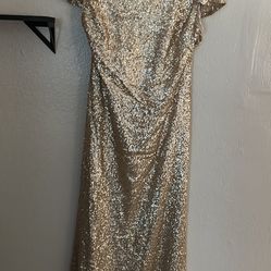 Gold Sequin Dress Size 18 XL formal gown