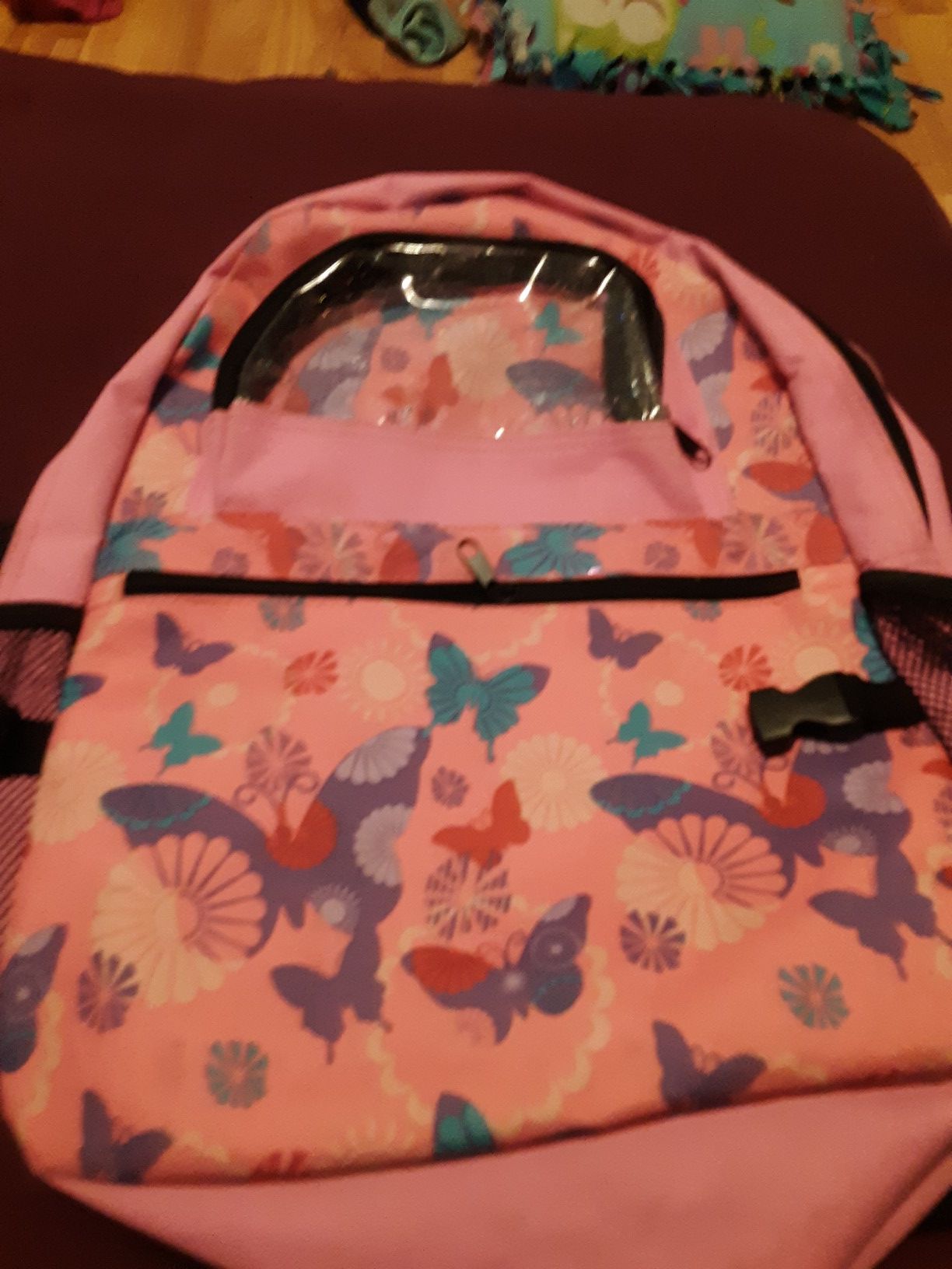 Pink butterfly backpack