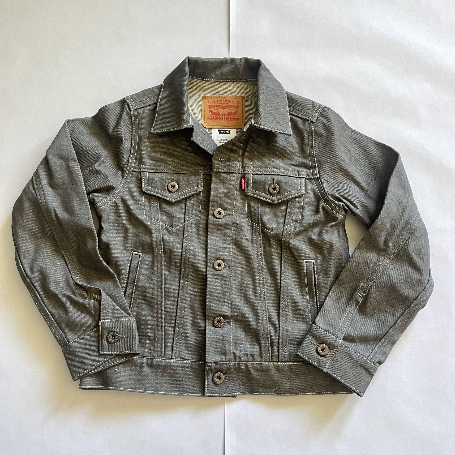 Levi Strauss & Co Youth Denim Trucker Gray Jacket Size S (8-10 yrs) RN #81917