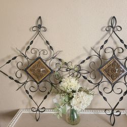 Set Of Rod Iron Wall Plaques