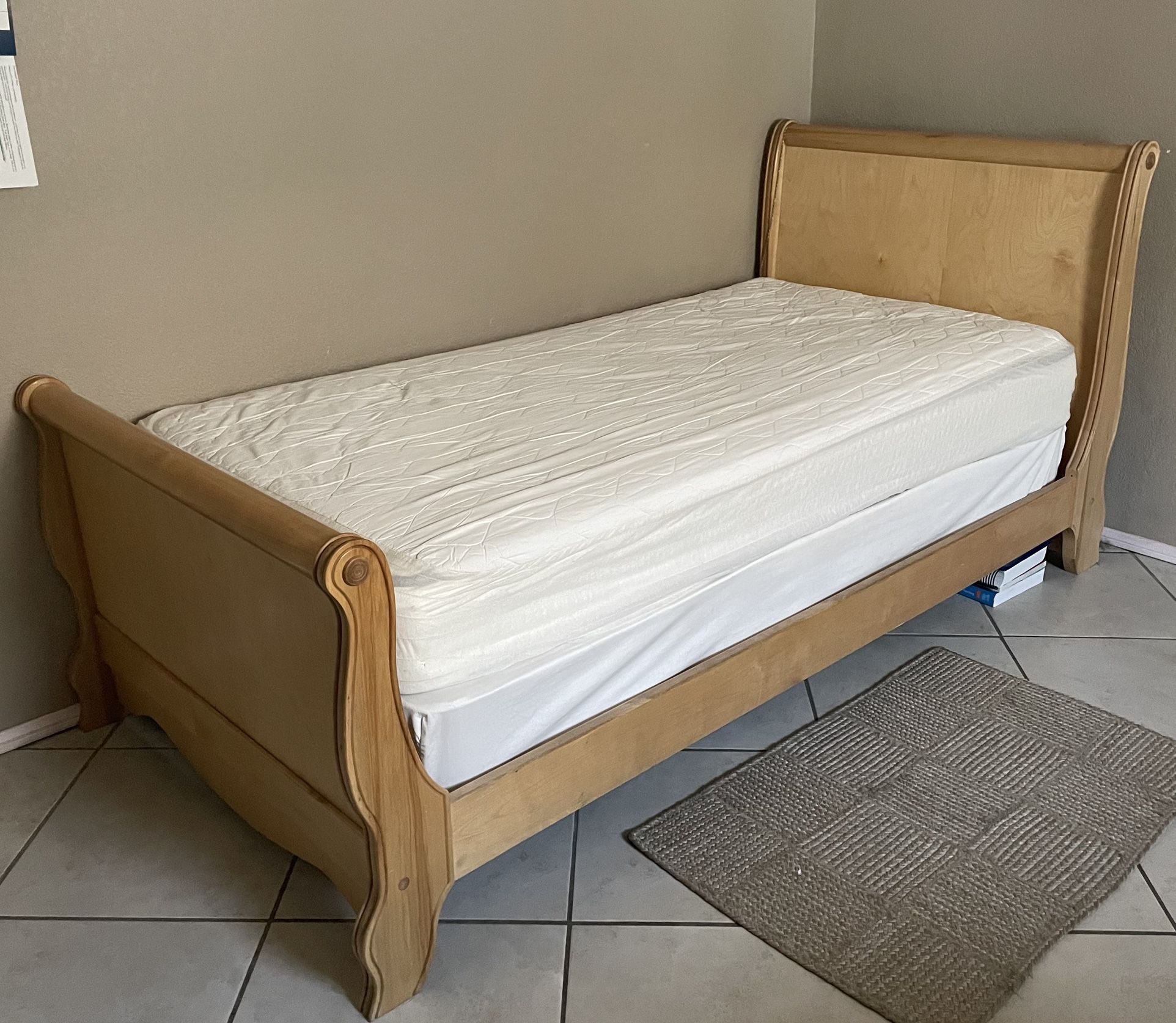 Twin Bed Frame w/ Box Spring + Mattress