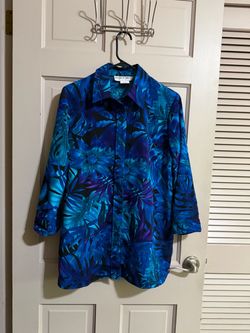 Vintage Brownstone Studio Blouse Womens Floral Sheer Button Up 90s Size Medium