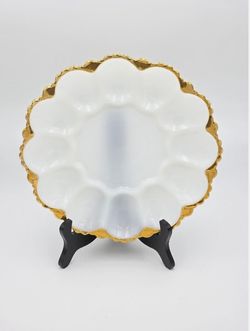 Vintage Milk Glass Deviled Egg Plate
