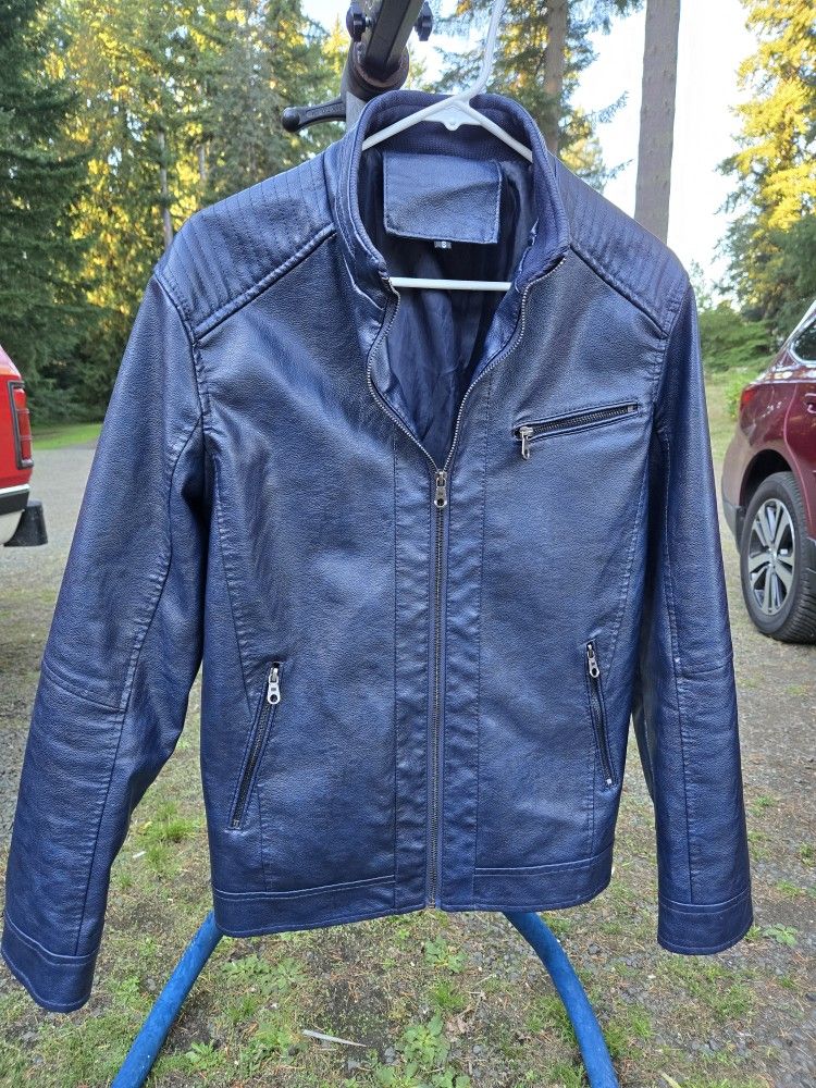 Blue Leather Jacket