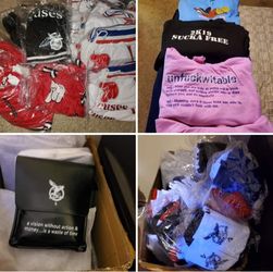 18 Hoodies 12 Leather Messenger Bags  49 Pairs Of Socks 23 Pairs Of Shorts