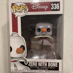 Zero with Bone Funko Pop *VAULTED* Box Lunch Exclusive Disney Nightmare Before Christmas 336 with protector NBC Jack Skellington