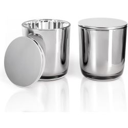 Aroparc Bulk Candle Jars with Lids, 10oz Elegant Candle Container for Candle Making 12 Pack Empty Candle Holder with Metal Lids Tumbler Jar Candle Tin