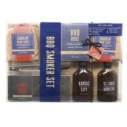 Ultimate BBQ Smoker Gift Set With Wooden Cutting Board Brand New