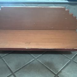 Southwest Style Handcrafted Wood Wall Shelf – 2ft Long – Adobe Step Design – Rustic Painted Finish