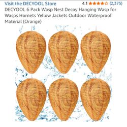 DECYOOL 6-Pack Hanging Wasp Nest Decoys