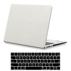 Kerom MacBook Air 13 inch Case 2025-2022 M4 M3 M2 A3240 A3113 A2681, Textured Elegant Luxury Crocodile Skin Aligator Skin Snakeskin PU Leathe