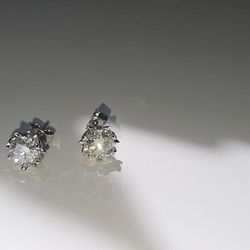 Moissanite Snowflake Stud Earrings 5mm 1.0ct GRA Certified