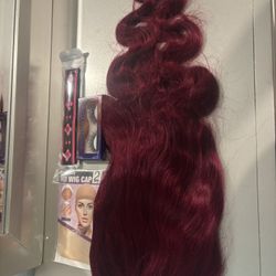 28” Burgundy Body Wave Lace Front Wig – Soft & Glam Look