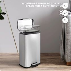 Innovaze 1.3 Gallon Trash Can, Step-on Bathroom and Office Trash Can, Stainless Steel