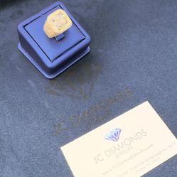 Ring Square Shape Diamonds Real Gold 10k 