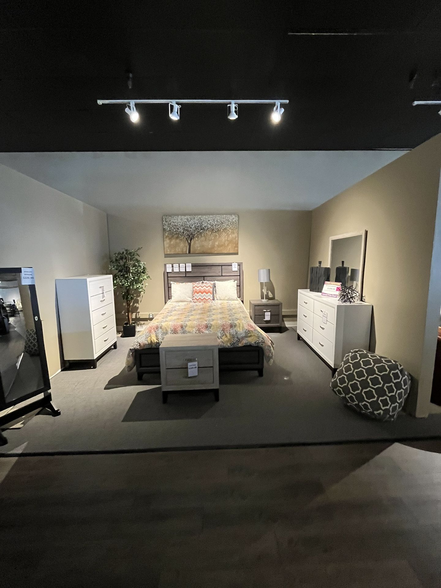 Queen, Bed Frame, Dresser, Mirror, And Nightstand