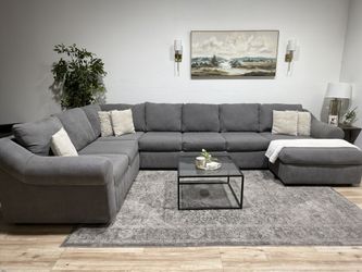 Huge Grey Sectional Couch - Delivery Available