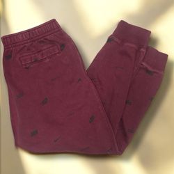 Burgundy Joggers with Black Nike Logo All Over Older Kids/Juniors XL