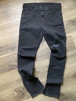 Black Distressed Slim Fit Jeans