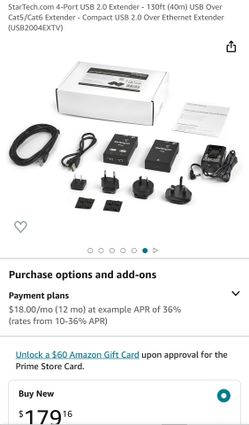 4-Port USB 2.0 Extender - 130ft (40m) USB Over Cat5/Cat6 Extender