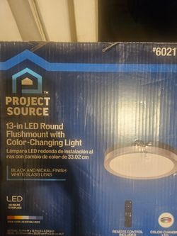 NIB Project Source 13-in LED Round Flushmount with Color-Changing Light