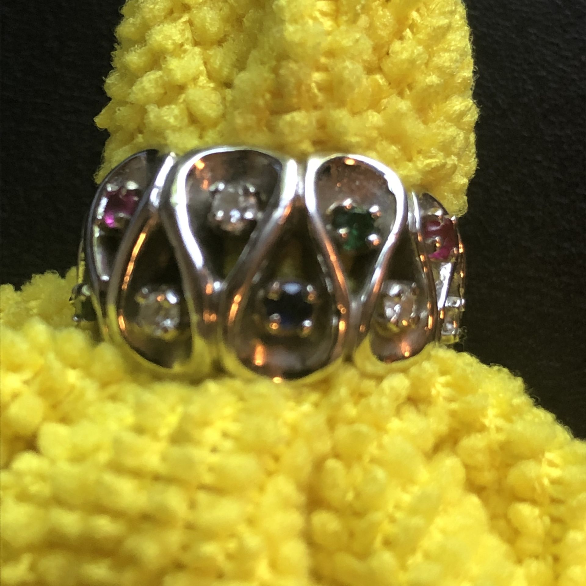 14 Karat White Gold Custom Precious Stone Ring