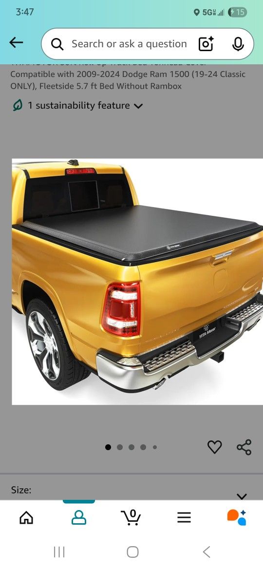 YITAMOTOR Soft Roll Up Truck Bed Tonneau Cover Compatible with 2009-2024 Dodge Ram 1500 (19-24 Classic ONLY), Fleetside 5.7 ft