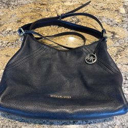Michael Kors Aria Pebbled Leather Large Shoulder Bag