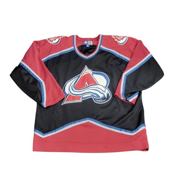 Vintage STARTER Colorado Avalanche Black NHL Hockey Jersey Alternate Size XL