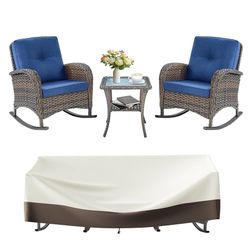 Outdoor Rocking Chairs Set of 2-Patio Table