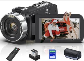 8K Video Camera Camcorder, 64MP IR Night Vision Vlogging Camera,18X Zoom 3.0“ LCD Flip Touch Screen Camcorder for YouTube with WiFi, 32G SD Card, Remo