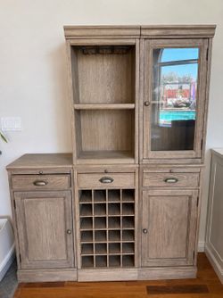 Pottery Barn Modular Bar System Seadrift Wine Cabinet Hutch Storage