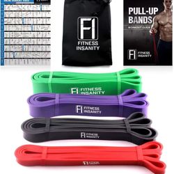 Heavy Duty Resistance Bands Set 4 Loop for Gym Exercise Pull up Fitness Workout