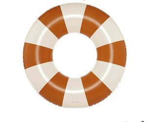 New Striped Swim Rings for Adults - Durable Inner Tube, Handprinted Classic Striped Design Pool Float, Soft Comfort Seaming, Packable Floats for Trave