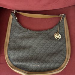 Michael Kors Lydia Hobo Shoulder Bag  Brown Leather 